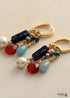 Pendientes bohemios, pendientes colgantes, piedra preciosa rubí roja